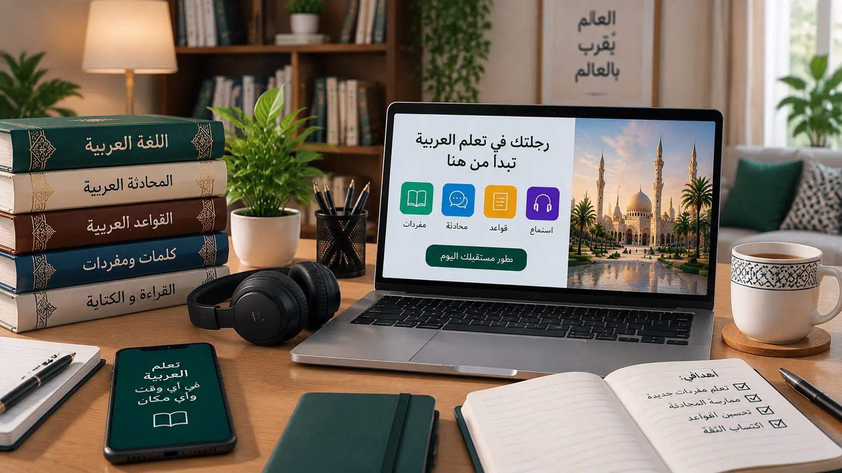 برنامه یادگیری عربی در خانه با کامپیوتر و کتاب